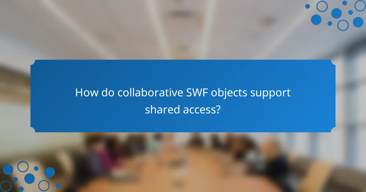 How do collaborative SWF objects support shared access?