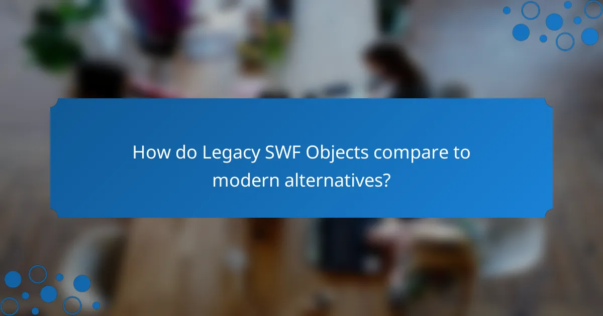 How do Legacy SWF Objects compare to modern alternatives?