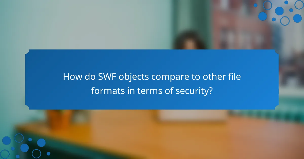 How do SWF objects compare to other file formats in terms of security?