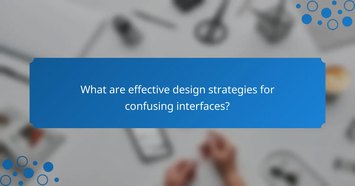 What are effective design strategies for confusing interfaces?