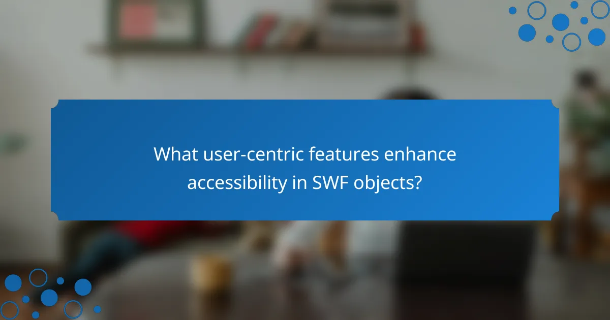 What user-centric features enhance accessibility in SWF objects?